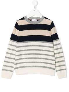 Brunello Cucinelli Kids свитер в полоску с круглым вырезом