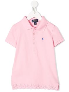Ralph Lauren Kids рубашка-поло с кружевной отделкой