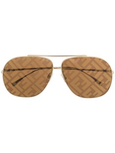 Fendi Eyewear солнцезащитные очки-авиаторы с логотипом