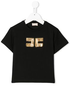 Elisabetta Franchi La Mia Bambina футболка с декорированным логотипом