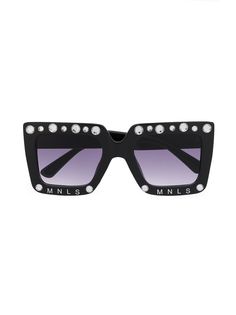 Monnalisa солнцезащитные очки с квадратной оправой и стразами