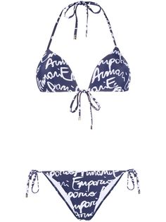 Emporio Armani бикини с уплотненными чашками и принтом логотипа