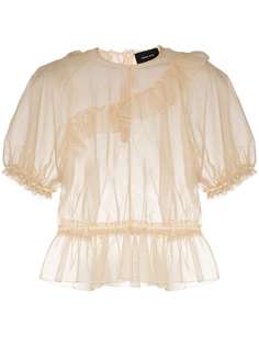 Simone Rocha полупрозрачная блузка с оборками