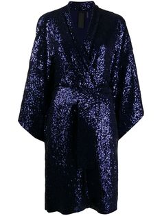 Norma Kamali пальто-кимоно с пайетками