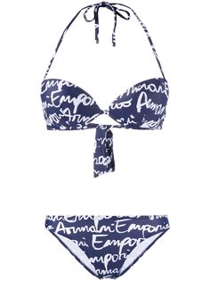 Emporio Armani бикини на косточках с принтом логотипа