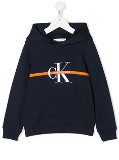 Calvin Klein Kids худи с логотипом и контрастными полосками