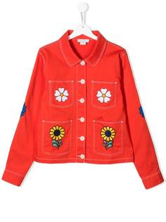 Stella McCartney Kids джинсовая куртка с цветочным принтом