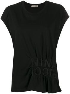 Nina Ricci присборенная футболка с вышитым логотипом