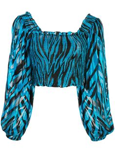 Rixo zebra print ruched blouse