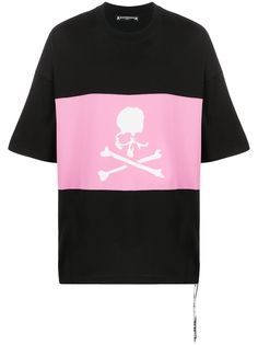 Mastermind Japan skull print colour-block T-shirt