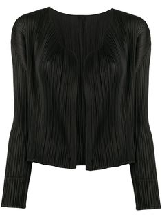 Pleats Please Issey Miyake укороченный кардиган с микроплиссировкой