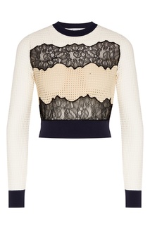 Вязаный топ с кружевными вставками Self Portrait