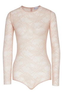 Бежевое кружевное боди Red Valentino