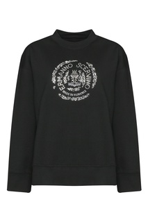 Черный свитшот с кристальным логотипом Ermanno Scervino