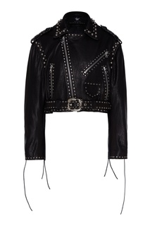 Черная куртка-косуха с заклепками Maison Bohemique