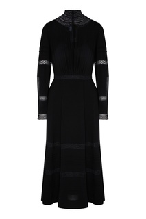 Черное платье с высоким воротником Prada
