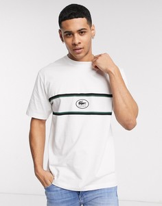 Белая рубашка с логотипом Lacoste-Белый