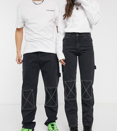 Прямые джинсы в стиле 90-х COLLUSION x 000 Unisex-Черный