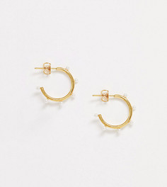 Эксклюзивные позолоченные серьги-кольца с искусственным жемчугом Orelia-Золотой