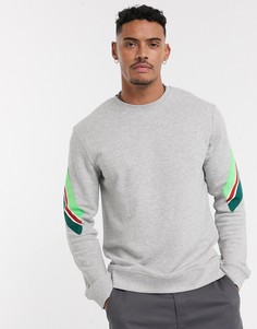 Серый свитшот с круглым вырезом и заниженной линией плеч Only & Sons