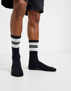 Черные носки с лаймовыми полосками Carhartt WIP-Черный