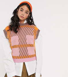 Розовый трикотажный топ COLLUSION-Мульти