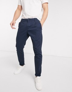 Темно-синие узкие чиносы Only & Sons-Темно-синий