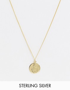 Серебряное ожерелье с покрытием 14-каратным золотом и подвеской-полумесяцем Reclaimed Vintage Inspired-Золотой