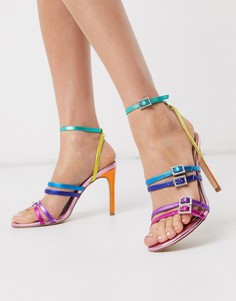 Разноцветные кожаные босоножки на каблуке Kurt Geiger London-Многоцветный