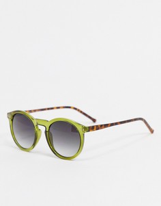 Круглые солнцезащитные очки оливкового цвета AJ Morgan-Зеленый