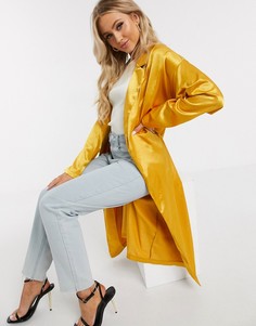 Желтая атласная легкая куртка In The Style-Желтый