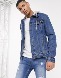 Синяя джинсовая куртка с капюшоном Voi Jeans-Синий