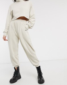 Бежевые oversized-джоггеры с надписью "No Item" Bershka-Бежевый