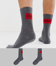 Комплект из 2 пар серых носков с логотипом HUGO-Серый