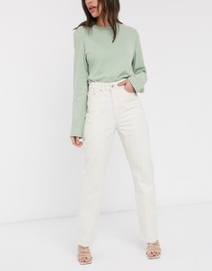 Бежевые джинсы в винтажном стиле из органического хлопка Weekday Row-Neutral