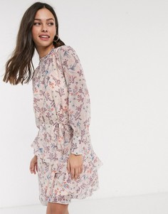 Платье мини с оборками и цветочным принтом JDY-Белый