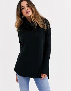 Джемпер с круглым вырезом и асимметричным краем French Connection-Черный