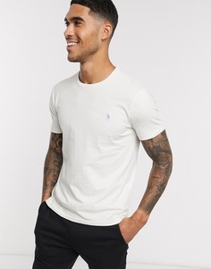 Кремовая футболка с логотипом Polo Ralph Lauren-Белый