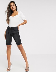 Черные длинные джинсовые шорты Vila-Черный