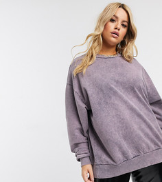 Свитшот в стиле oversized лавандового цвета ASOS DESIGN Curve-Розовый