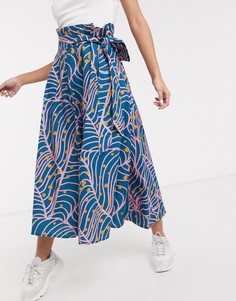 Брюки с присборенной талией и принтом ASOS MADE IN KENYA-Мульти