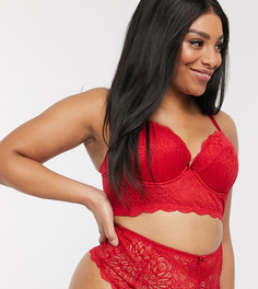 Красные кружевные стринги New Look Curve-Красный
