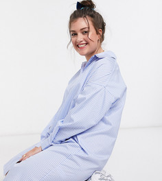 Полосатое платье‑рубашка в стиле oversized Daisy Street Plus-Голубой