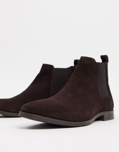 Замшевые коричневые ботинки челси Burton Menswear-Коричневый цвет