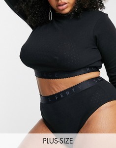 Черные ажурные шорты Savage x Fenty Plus Size-Черный