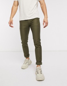Узкие джинсы цвета хаки HUGO 734-Зеленый