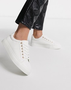 Белые кроссовки со шнуровкой Topshop-Белый