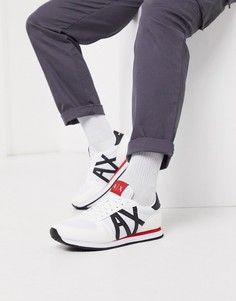 Белые кроссовки для бега с контрастным логотипом Armani Exchange-Белый
