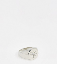 Серебристое кольцо-печатка с гравировкой DesignB London-Серебряный