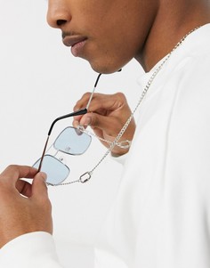 Серебристая цепочка для солнцезащитных очков с овальным кольцом DesignB-Серебряный